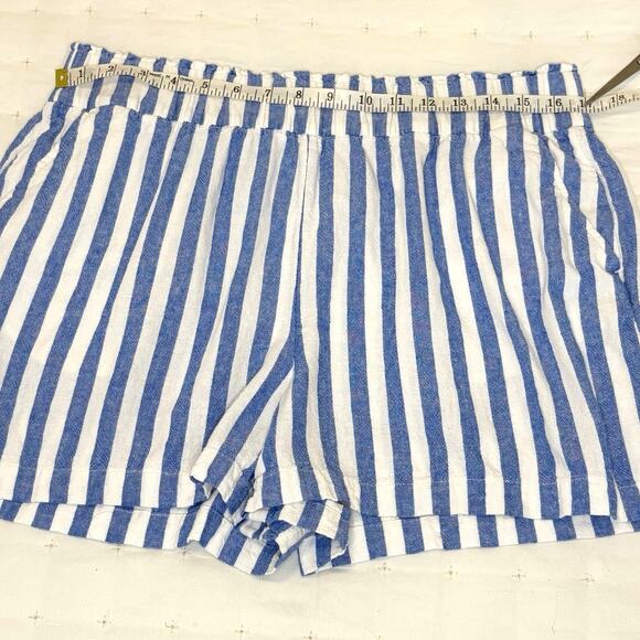 Sonoma Linen Shorts Women's L | Blue & White Striped | Lightweight Comfort | EUC - Picture 7 of 10